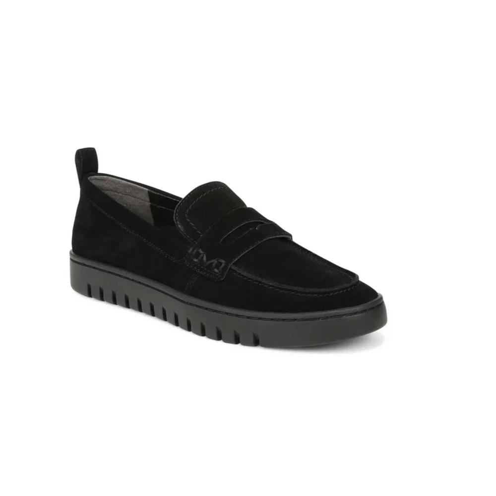VIONIC Uptown Supportive Loafers Womens 10 Black Suede Leather Arch Support $139
